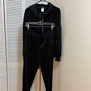 Felina Black Velour Women's Track Suit